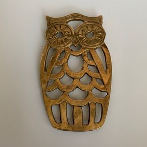 Brass Owl Trivet